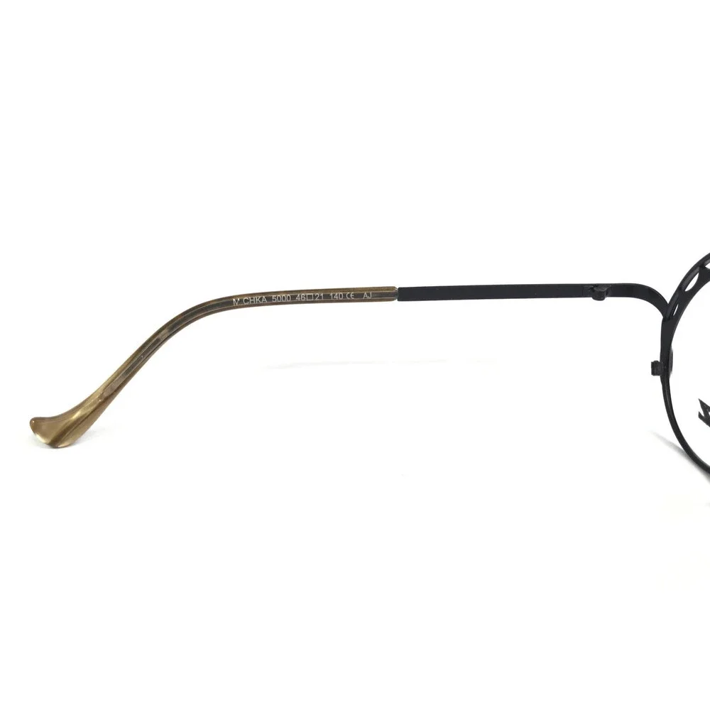 BOZ Eyeglasses Frames MICHKA 5000 Matte Black Gold Round Full Rim 46-21-140